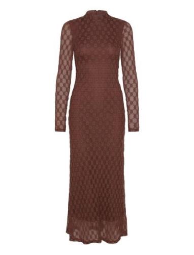 Bardot Ola Long Sleeve Midi Dress Brun