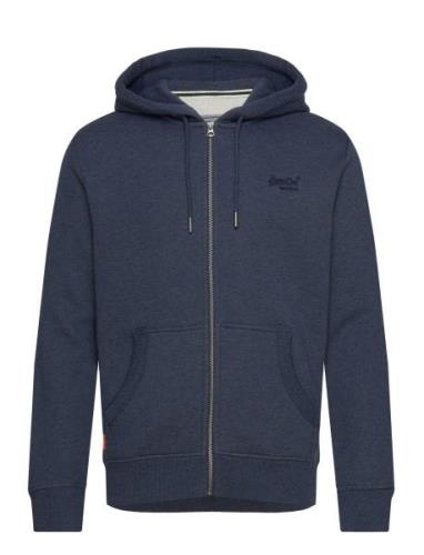 Superdry Essential Logo Zip Hoodie Blå