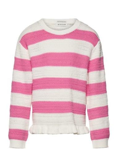 Tom Tailor Knitted Striped Pullover Rosa