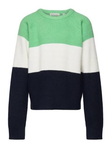 Tom Tailor Striped Knit Pullover Grön