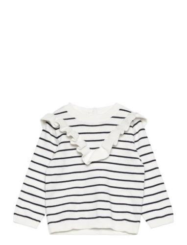 Mango Ruffle Striped Sweater Vit