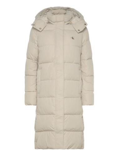 Calvin Klein Jeans Monologo Non Down Long Puffer Beige