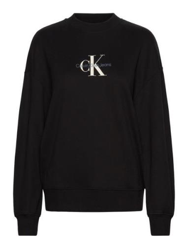 Calvin Klein Jeans Textured Monologo Crewneck Svart