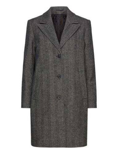 Selected Femme Slfnew Alma Wool Coat Herringb Noos Grå