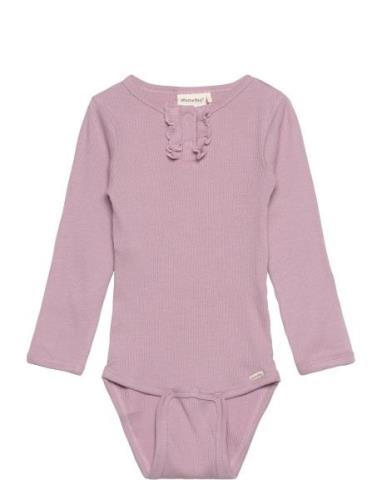 Minymo Body Ls Rib Lila