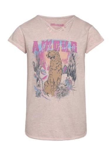 Zadig & Voltaire Kids Short Sleeves Tee-Shirt Rosa