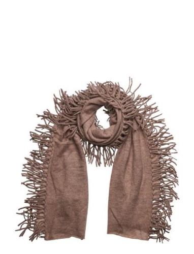 Davida Cashmere Scarf Fringes Brun