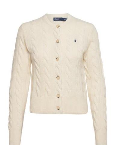 Polo Ralph Lauren Cable-Knit Wool-Cashmere Cardigan Kräm