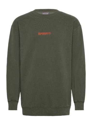 Superdry Micro Logo Graphic Loose Crew Grön