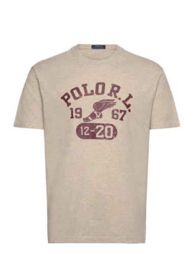 Polo Ralph Lauren Classic Fit Jersey Graphic T-Shirt Beige