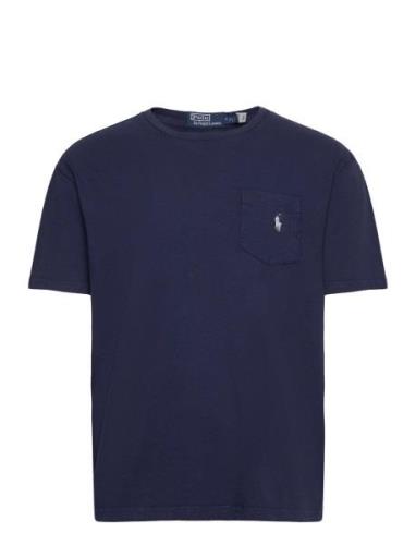 Polo Ralph Lauren Classic Fit Cotton-Linen Pocket T-Shirt Marinblå