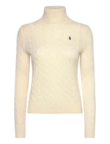 Polo Ralph Lauren Wool-Cashmere Cable Turtleneck Sweater Kräm