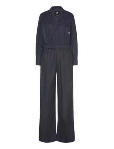 G-Star RAW Tailored Wrap Jumpsuit L\S Wmn Marinblå