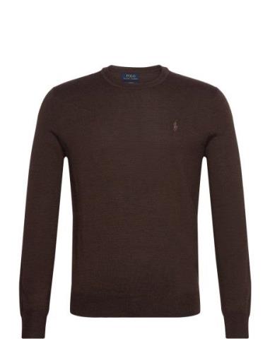 Polo Ralph Lauren Slim Fit Washable Wool Crewneck Sweater Brun