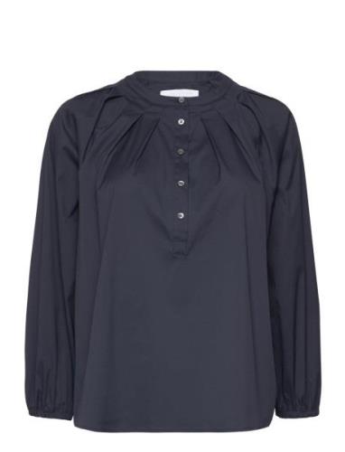 Naja Lauf Patricia Blouse Fancy Poplin Marinblå