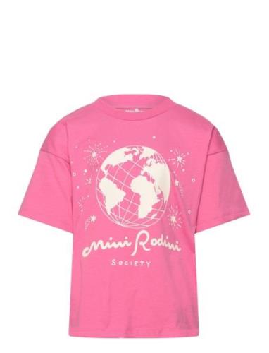 Mini Rodini Mini Rodini Society Sp Ss Tee Rosa