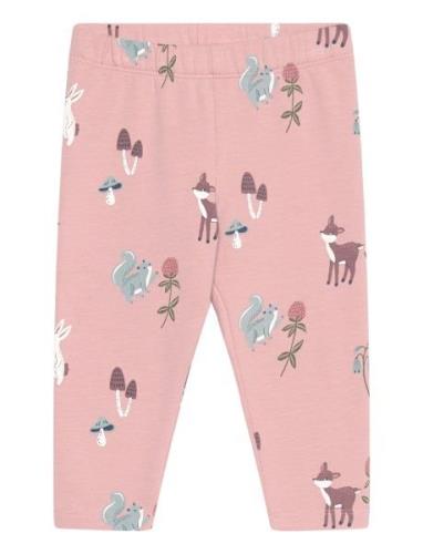 Lindex Leggings Animal Flower Aop Rosa