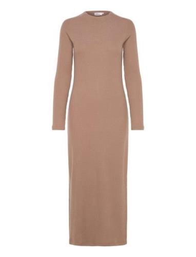 Once Untold Daniela Rib Dress Beige