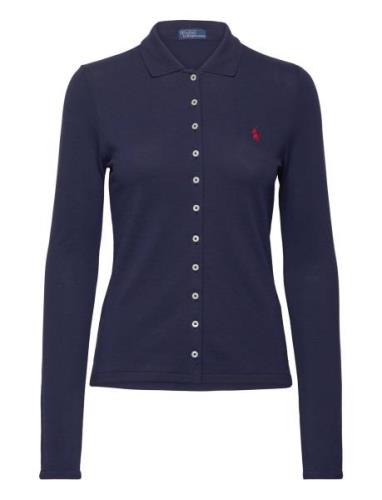 Polo Ralph Lauren Butt D-Placket Long-Sleeve Polo Shirt Marinblå