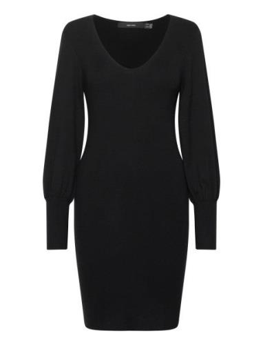 Vero Moda Vmhollykarispuff Ls V-Neck Dress Ga Boo Svart