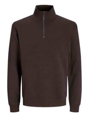 Jack & J S Jjebradley Sweat Half Zip Noos Brun