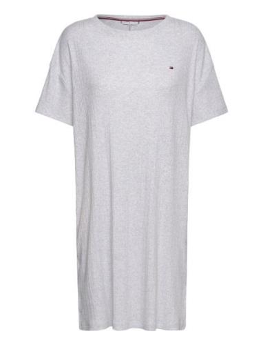 Tommy Hilfiger Ss Rib Jersey Nightdress Grå