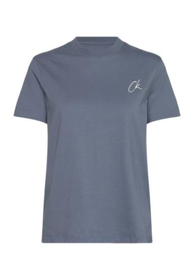 Calvin Klein Jeans Embroidered Ck Regular Tee Blå