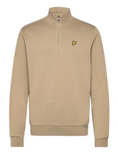 Lyle & Scott Loopback Quarter Zip Sweat Beige