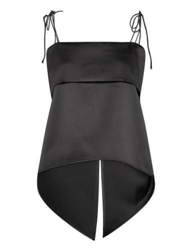 Malina Mette Open Back Strappy Top Svart