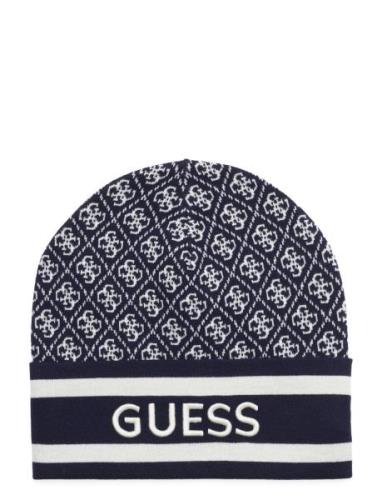 GUESS Jeans Sevyn 4G Logo Beanie Swtr Marinblå