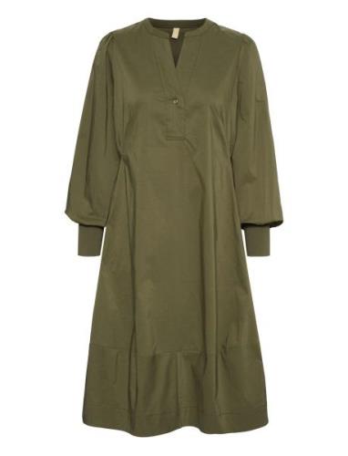 Culture Cuantoinett Rib Dress Khaki Green