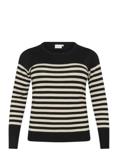 Kaffe Curve Kclizzy Striped Knit Pullover Svart