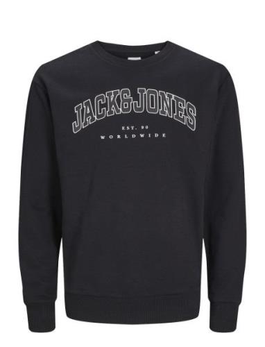 Jack & J S Jjecaleb Varsity Sweat Crew Neck Sn Jnr Svart