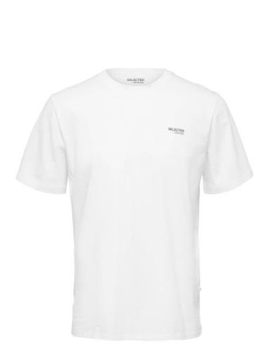 Selected Homme Slhaspen Logo Ss O-Neck Tee Noos Vit