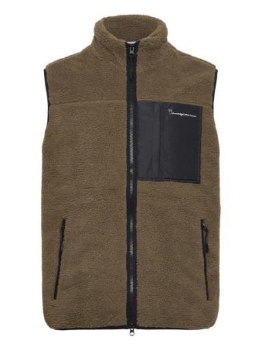 Knowledge Cotton Apparel Teddy Fleece Vest - Grs/Vegan Khaki Green