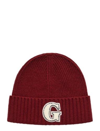 GANT G Badge Beanie Beanie Burgundy