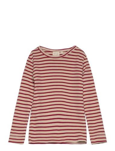 Petit Piao T-Shirt L/S Modal Striped Röd