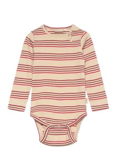 Petit Piao Body L/S Modal Multi Striped Rosa