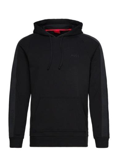 HUGO Tonal Logo Hoodie Svart