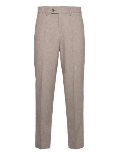 Lindbergh Flannel Wool Blend Formal Pant Beige