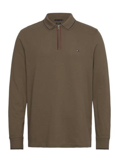 Tommy Hilfiger Ls Zip Rwb Detail Reg Polo Khaki Green