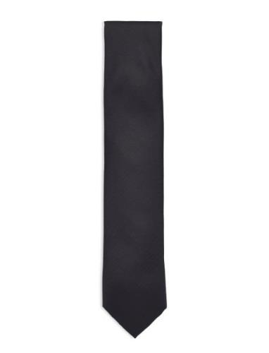 Lindbergh Black Polyester Tie 7 Cm Svart