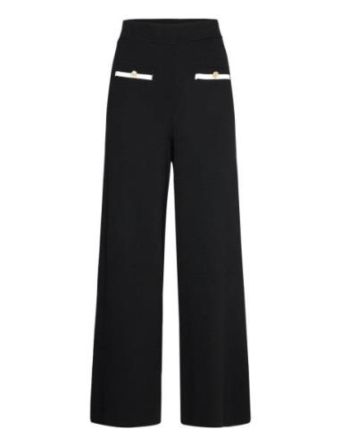 Mango Straight-Fit Trousers With Contrasting Piping Svart