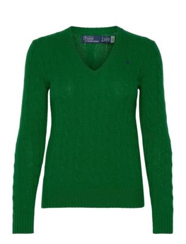 Polo Ralph Lauren Cable-Knit Wool-Cashmere V-Neck Sweater Grön