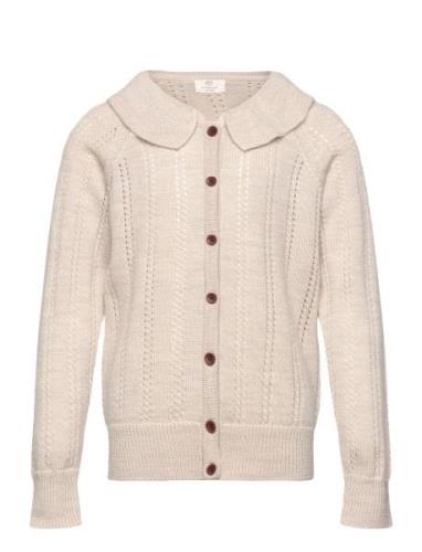 Copenhagen Colors Merino Pattern Cardigan W. Collar Beige