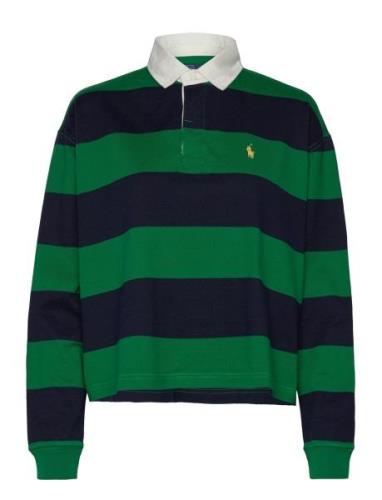 Polo Ralph Lauren Striped Cropped Jersey Rugby Shirt Marinblå