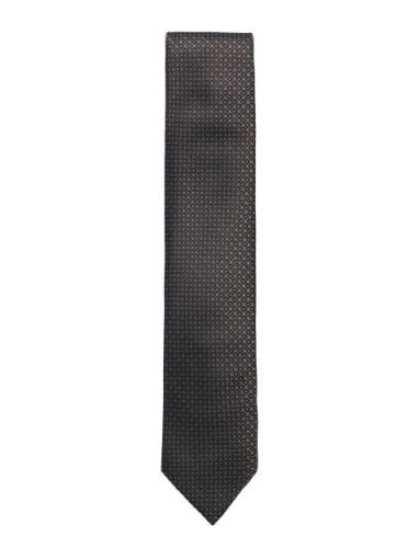 Lindbergh Black Polyester Tie W?. Pattern 7 Cm Brun