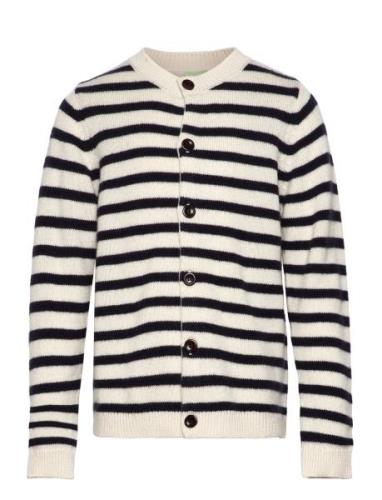 FUB Striped Cardigan Marinblå