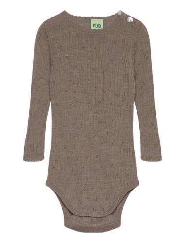 FUB Baby Rib Cardigan Brun