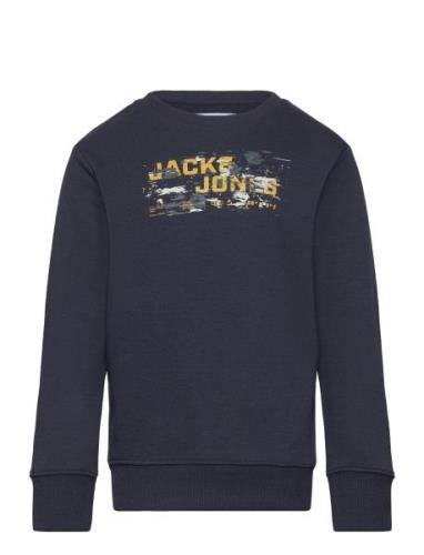 Jack & J S Jcooutdoor Logo Sweat Crew Neck Mni Marinblå